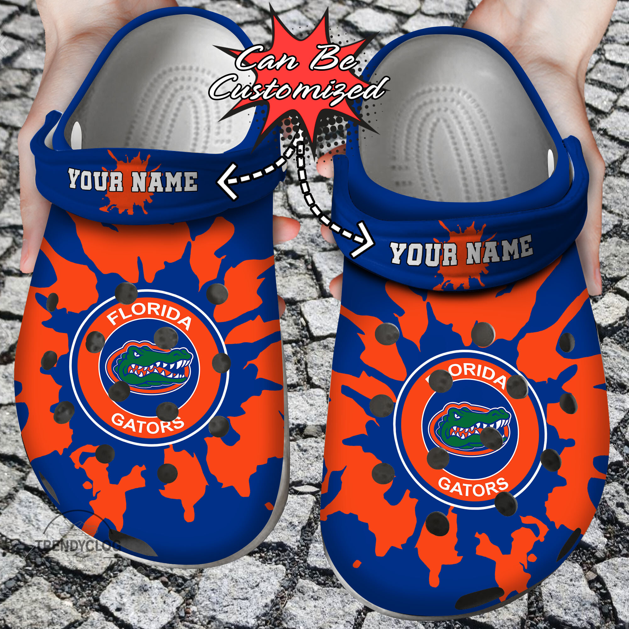Sport Crocs - Personalized F.Gators University Team Colors Splash Clog