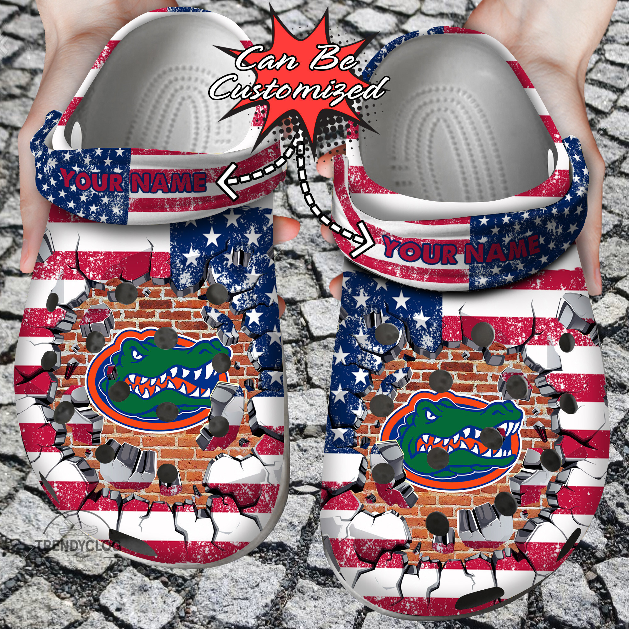 Sport Crocs Personalized Fgators University American Flag New Clog