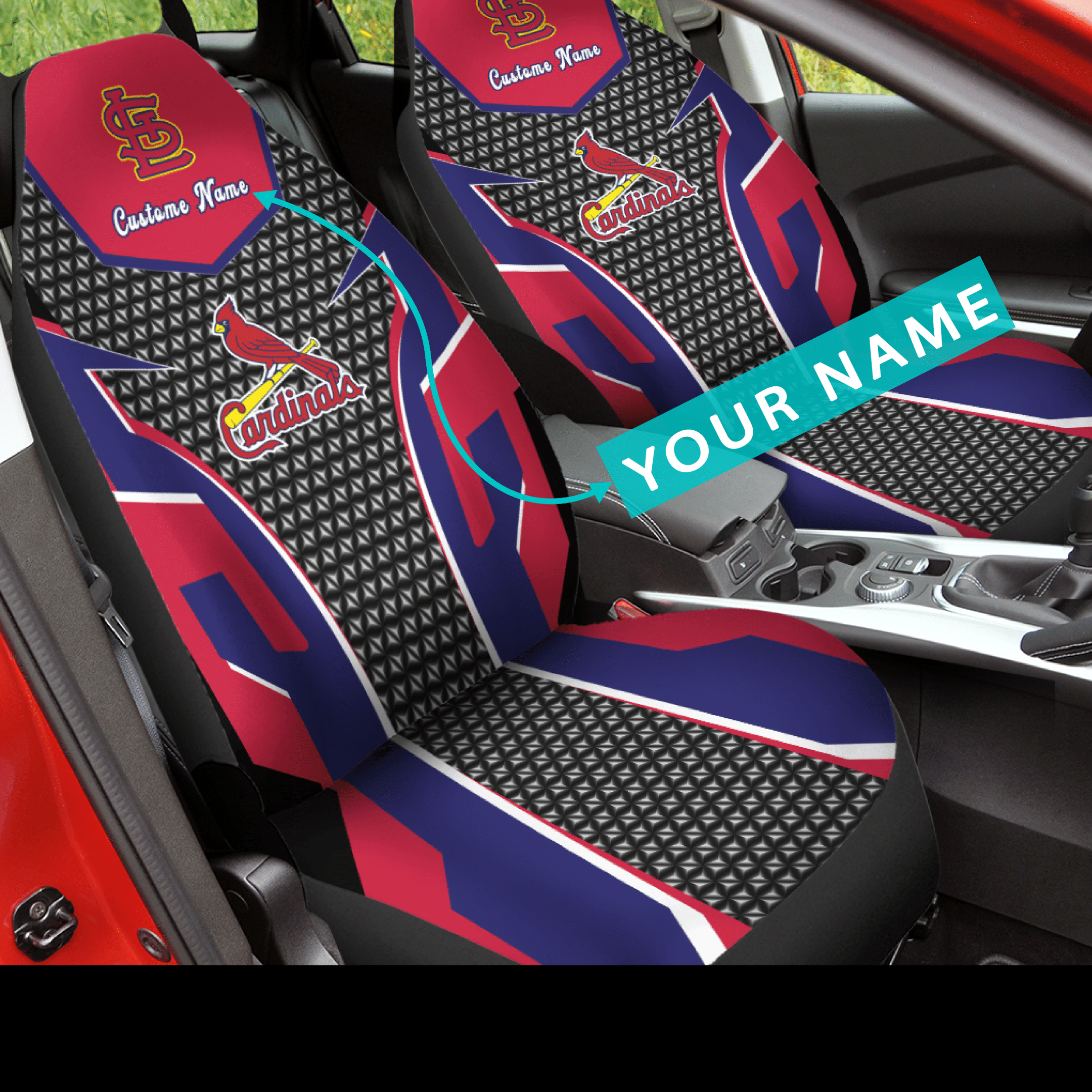 St. Louis Cardinals 2022 Car Seat Covers (SET OF 2) - v10