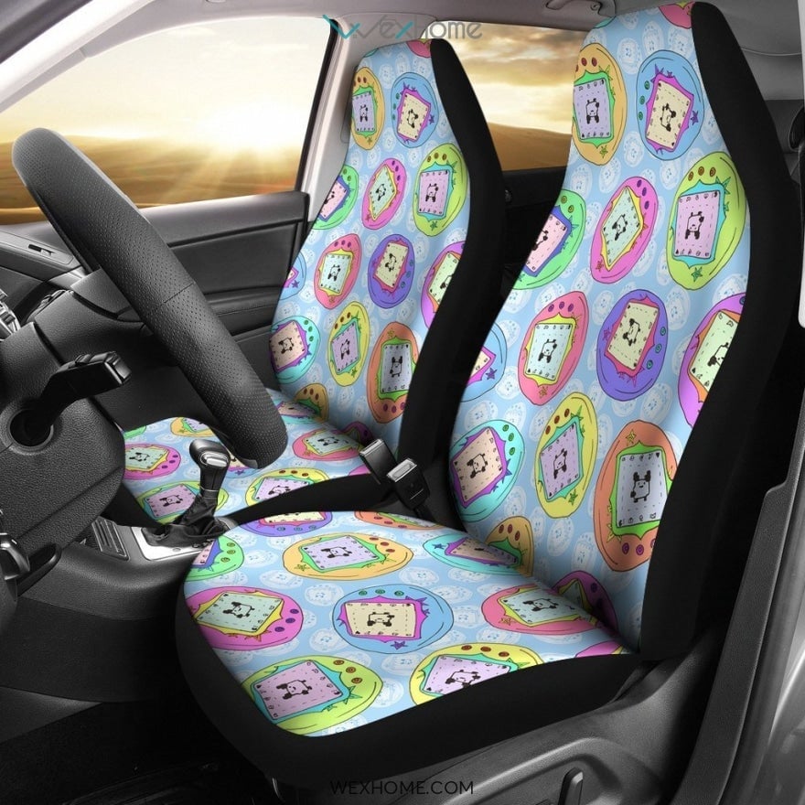 Pink Sugar Skull Pattern Car Seat Cover 191119 (Set of 2)