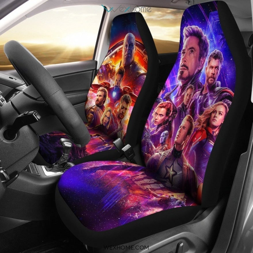 Purple Skull Screaming Car Seat Covers 191119 (Set of 2)