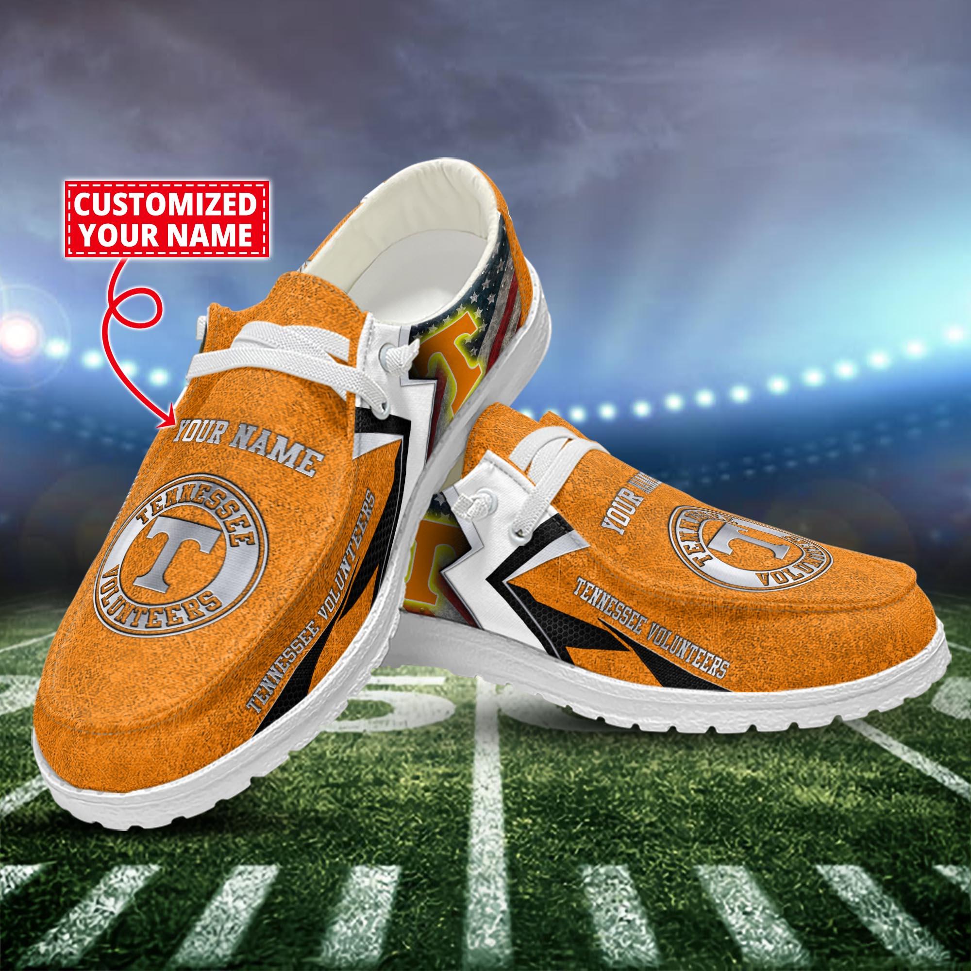 Syracuse Orange Personalized Hey Dude Sports Shoes - Custom Name Design
