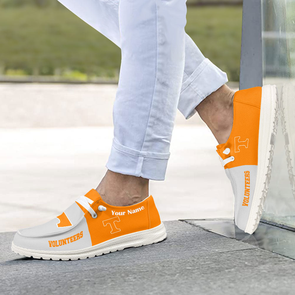 Tennessee Volunteers Personalized Hey Dude Sports Shoes - Custom Name Design