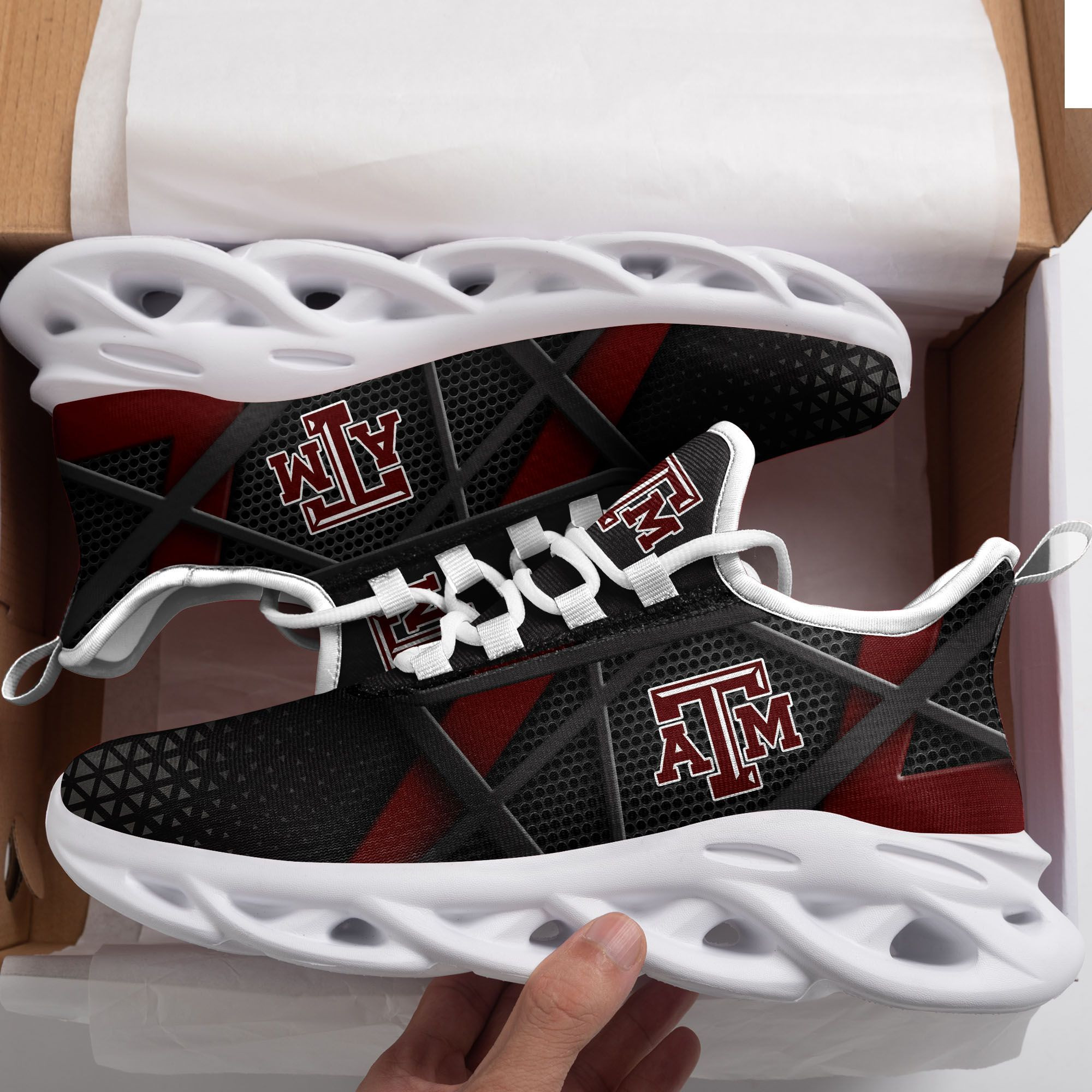 Texas Longhorns Custom Name Personalized Sporty Max Soul Sneakers Shoes