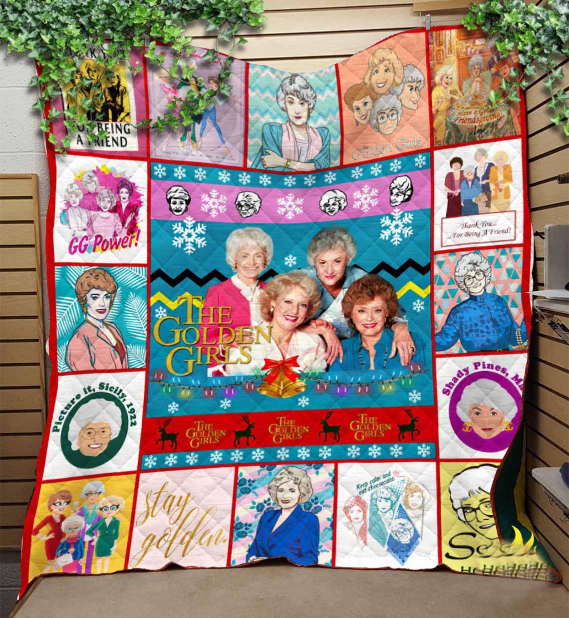 The Golden Girls Sitcom Movie Quilt Blanket, The Golden Girls Gift  Quilt Blanket 