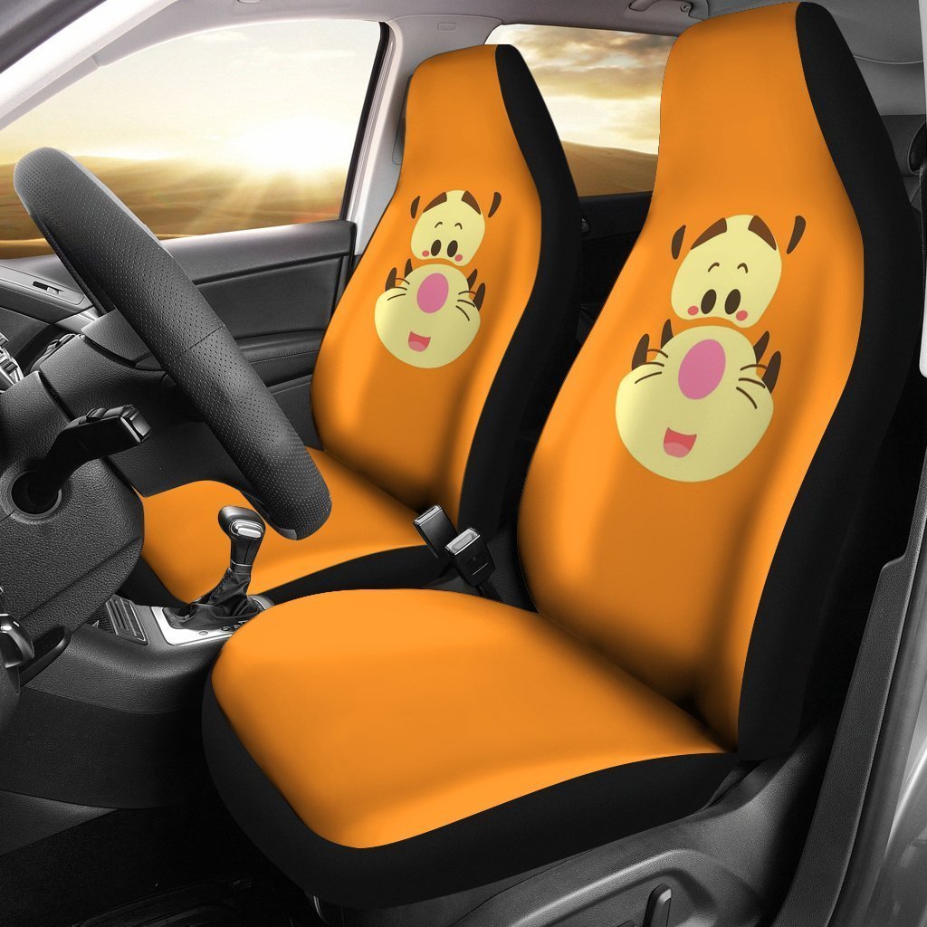 Black And White Lion Art Car Seat Cover ( Set of 2)