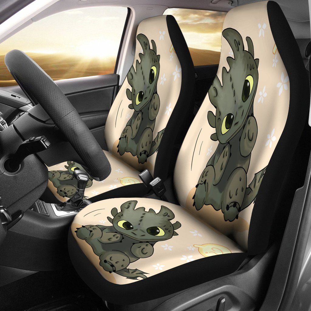Toothless And The Light Fury Car Seat Cover ( Set of 2)