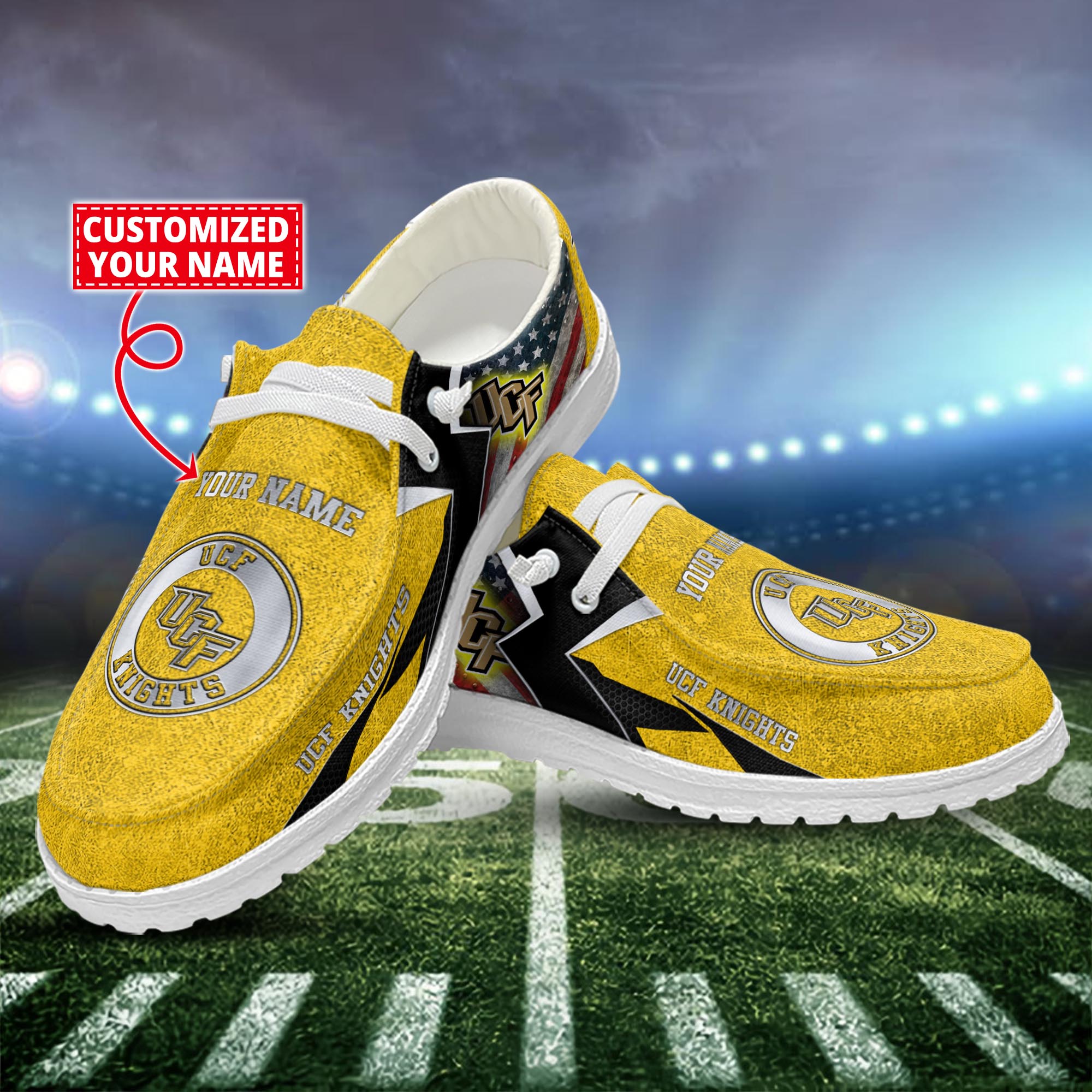 New York Giants Personalized Hey Dude Sports Shoes - Custom Name Design