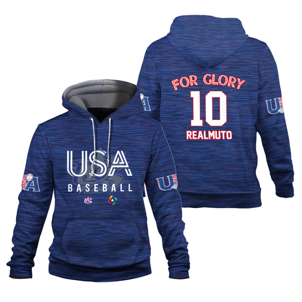 USA Baseball Flag 2023 Betts 3 World Baseball Classic White Unisex 3D Hoodie