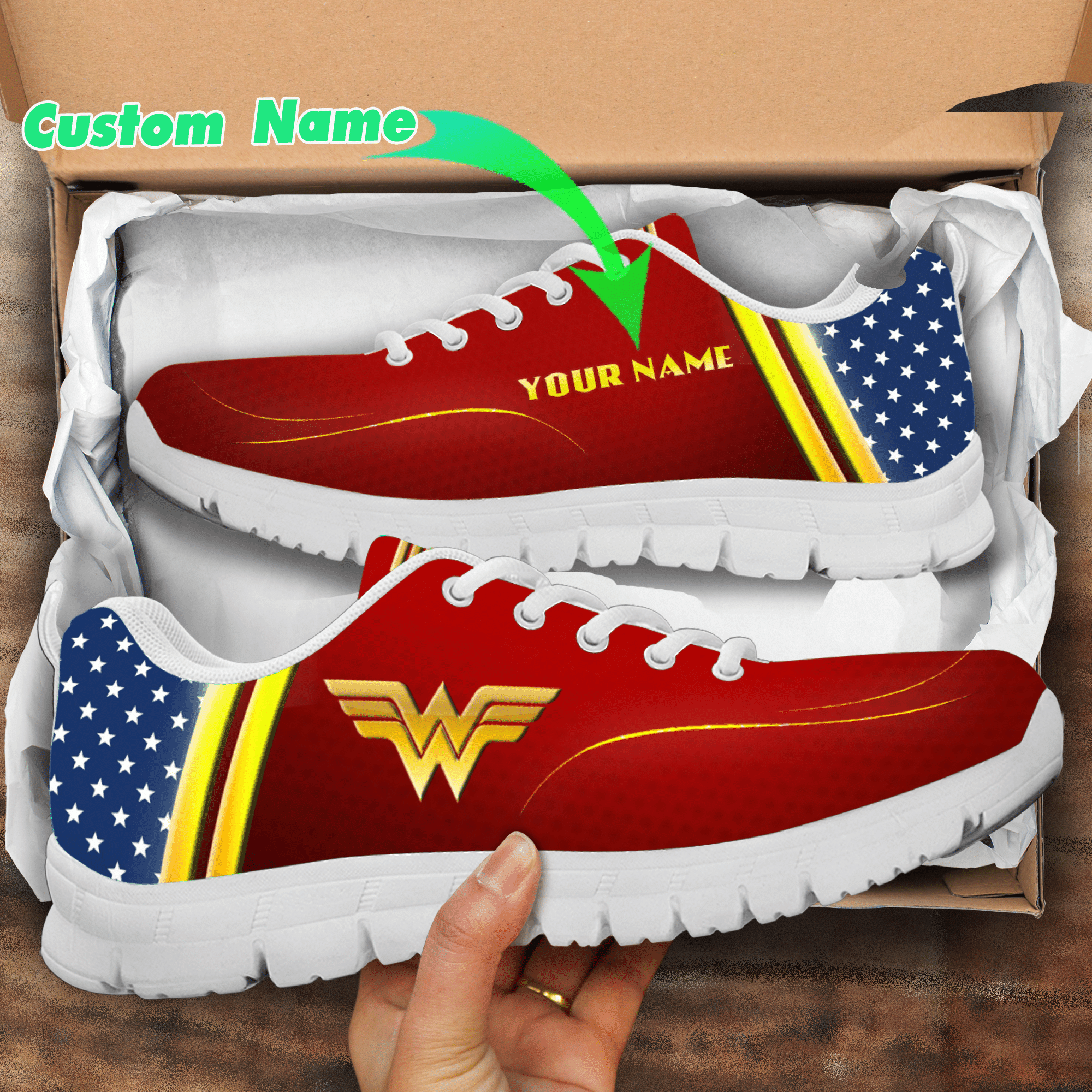 Wonder Woman Custom Name YZ Shoes